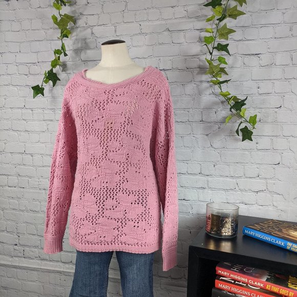 PARTNERS BY MERVYN'S Women's Oversized Vintage Knit Top Made in USA - Picture 3 of 8